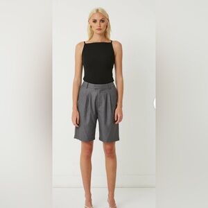 NWT Friend of Audrey Carter Pleated Shorts Dark Slate Size 10